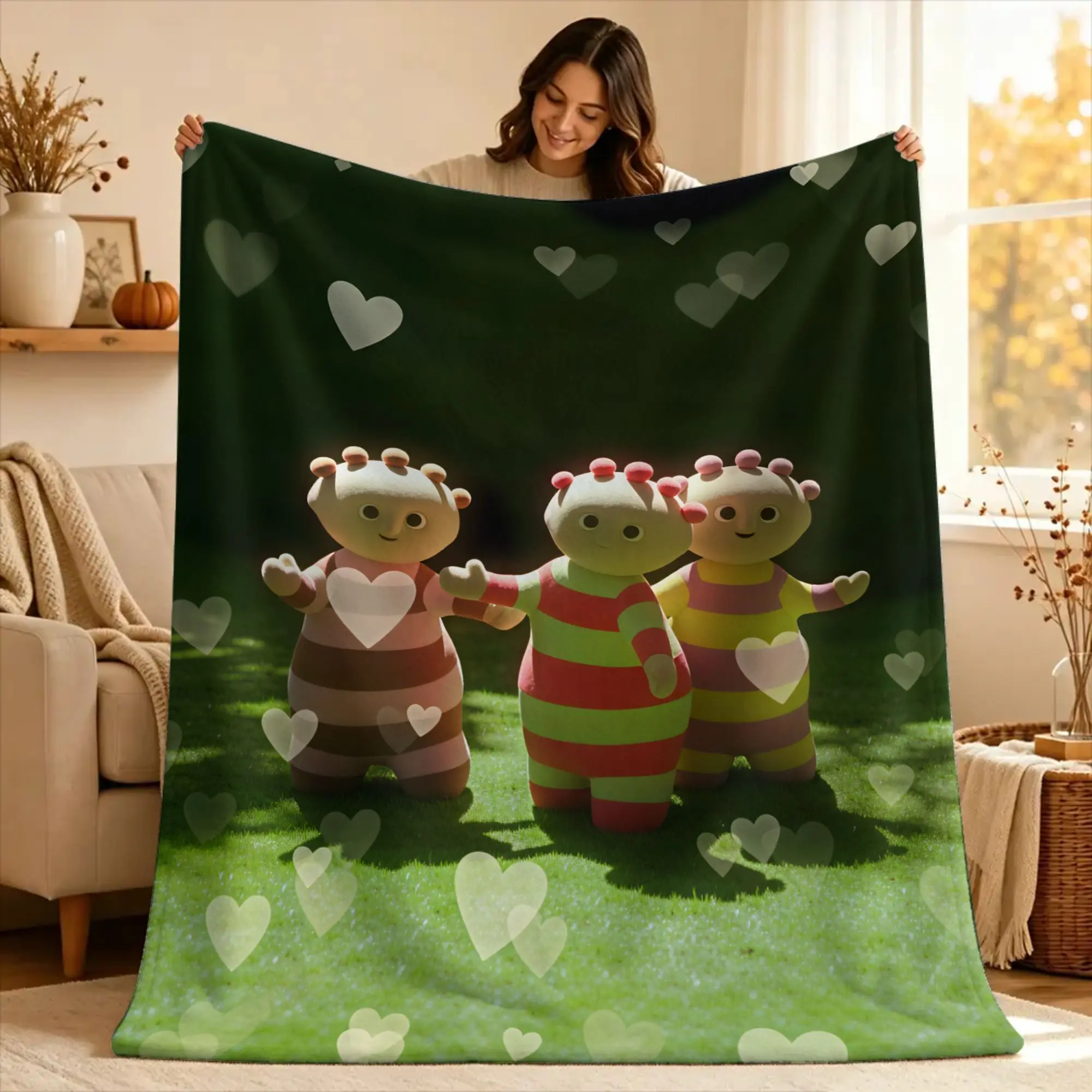 The Haahoos In the night garden Flannel Blankets Warm Throw Blanket for Outdoor Camping Street Trend Bedspread Sofa Bed Cover