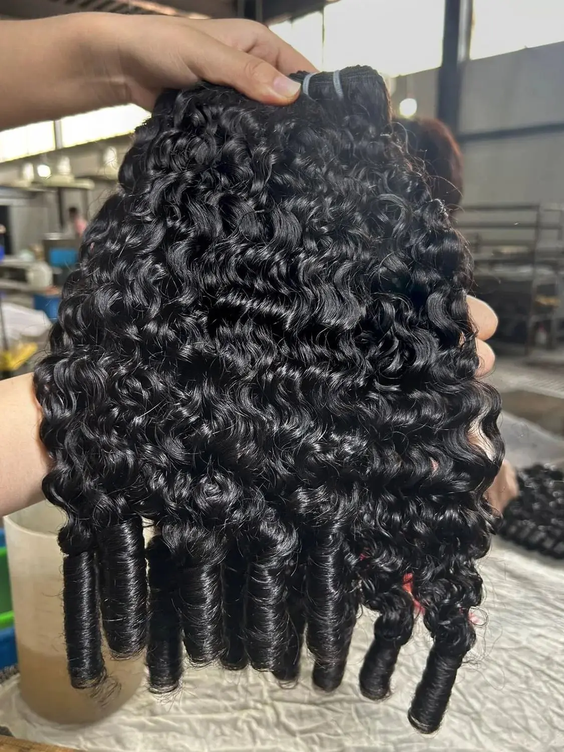 15A Menselijk haarbundels 30 30 32 inch Birmese krullende menselijke haarbundels Onbewerkt Braziliaans maagdelijk haar 3/4 bundels Menselijk haar - afbeelding 2