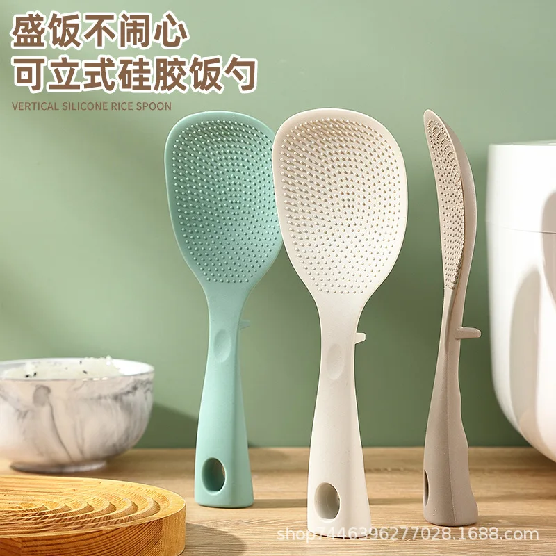 

Silicone Stand-up Household Food Grade High Temperature Resistant Rice Cooker, Rice Spatula, Spoon, Rice