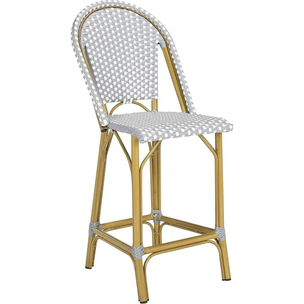 

Indoor/Outdoor Navy and White Stackable Bistro Counter Stool