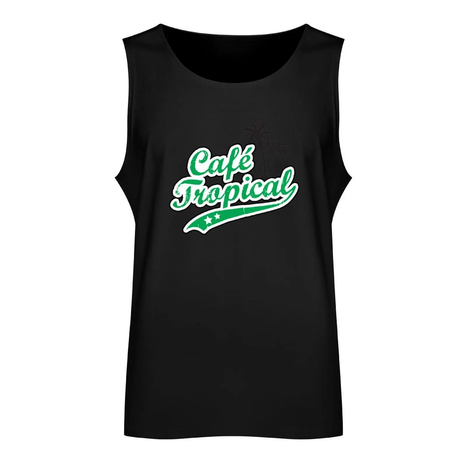 Café Tropical Tank Top summer clothes for men sleeveless gym shirts male anime clothes