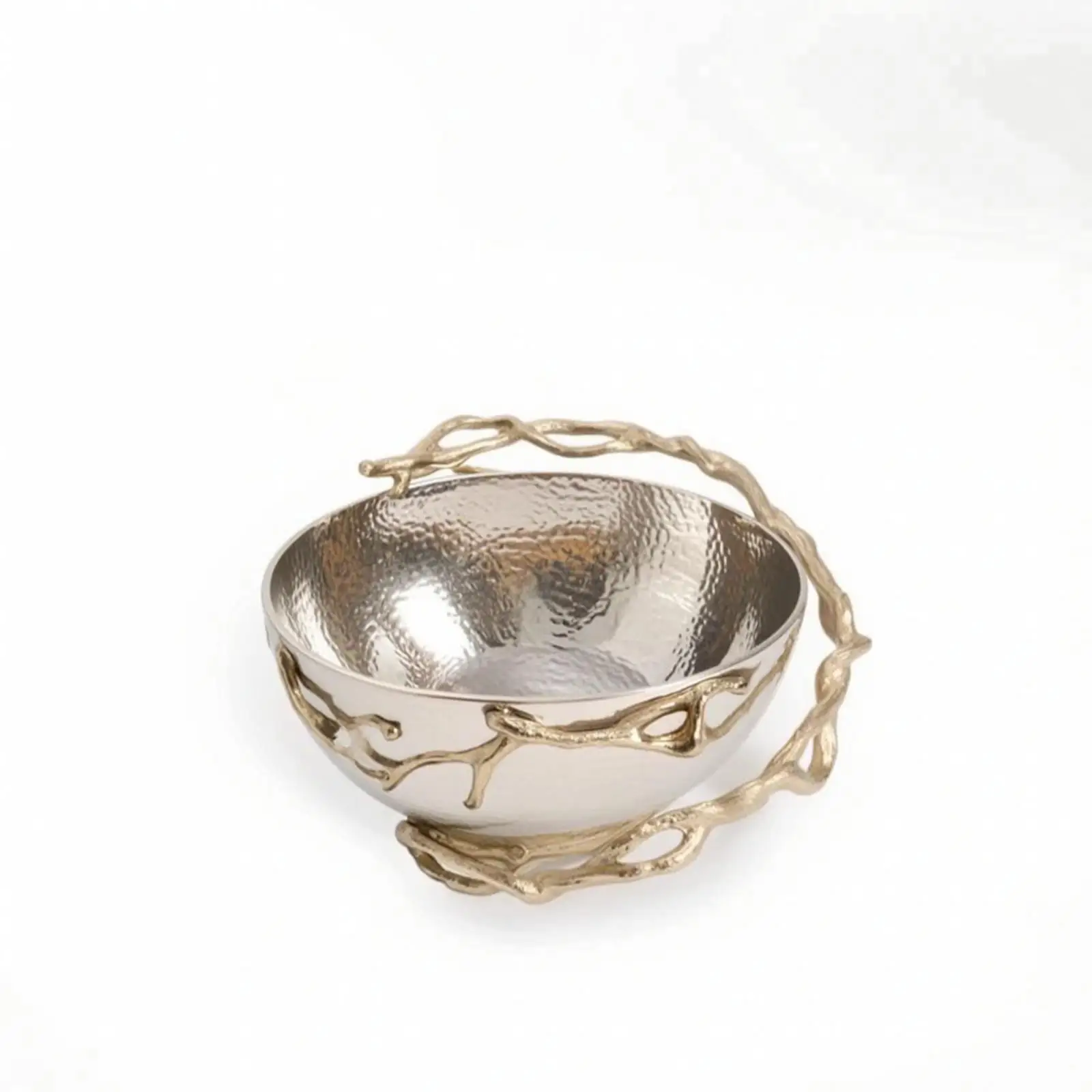 Industrial Hammered Serving Bowl for Kitchen Counter Decor Handmade Metal Fruit Dish Versatile Accent for Home Styling