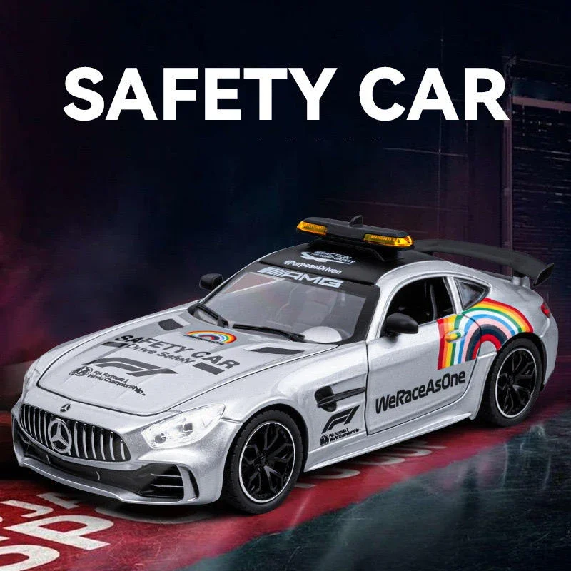 

1:24 ДЛЯ Benzs GTR ДЛЯ AMG SAFETY CAR Суперкар из сплава, литая под давлением игрушка, модель автомобиля, звук и свет, игрушка, коллекционные предметы, подарок на день рождения