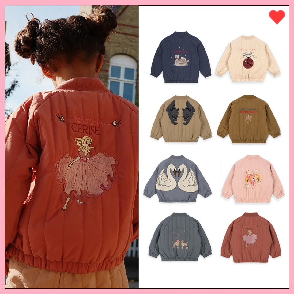 

KS Детская куртка с блестками, хлопковое пальто на молнии на флисовой подкладке с вышивкой для мальчиков и девочек, От 18 месяцев до 9 лет