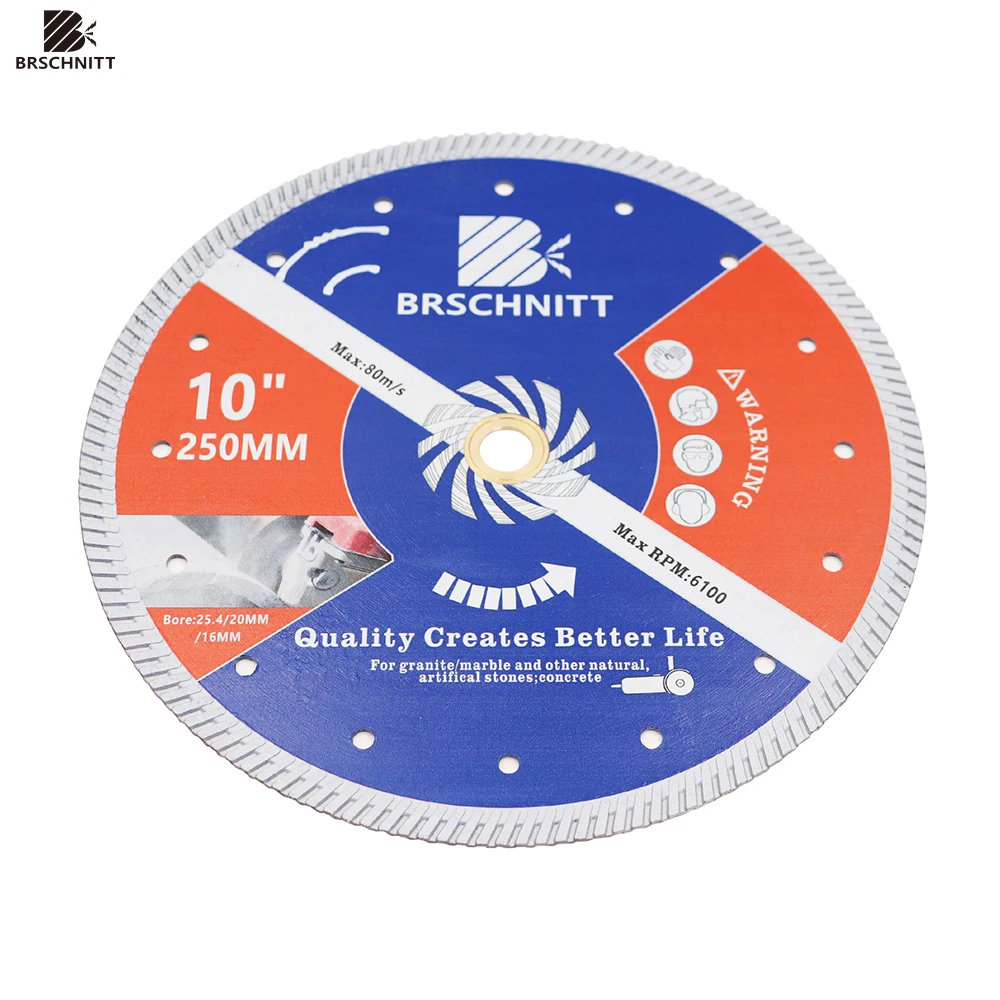 BRSCHNITT 1pc 콘크리트 커팅 디스크 다이아몬드 톱 블레이드 돌 대리석 벽돌 화강암 180/200/230/250 앵글 그라인더 원형 디스크