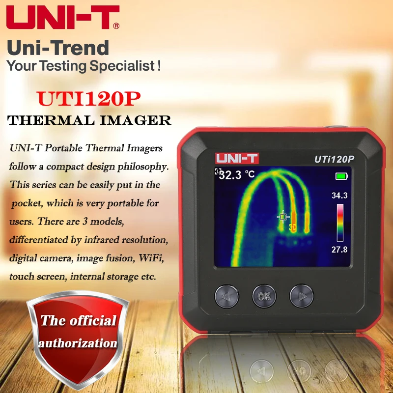 UNI-TUTi120P Mini Pocket Thermal Imaging 400°C Visual Thermometer Board Motor
