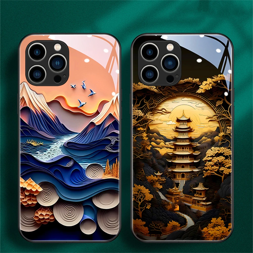 

Classic Antique Painting LED Light Phone Case For Samsung S23 S22 S21 S20 FE Note 10 20 Plus Ultra A54 Luminous Cover