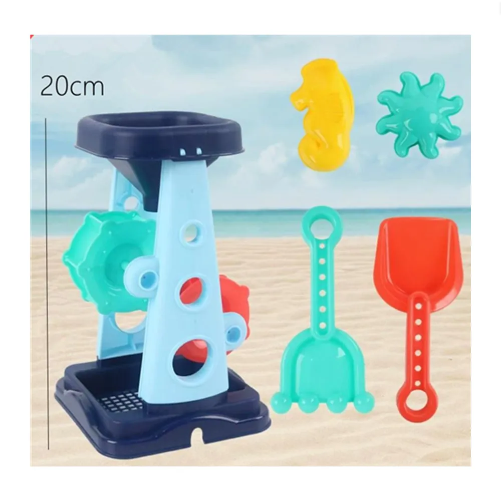 5 pièces/ensemble plage sable outil de jeu modèle voiture pick-up sablier pelle cuillère hippocampe étoile de mer PVC modèle éducation enfant jouet