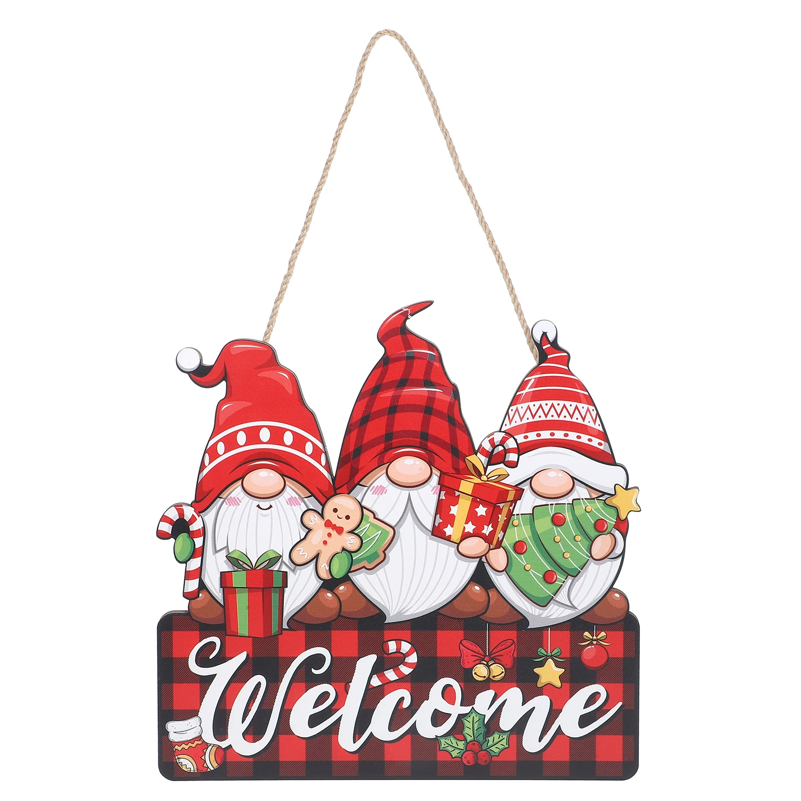 

Rustic Christmas Decor Wooden Elf Plaque Durable Safe Material Festive Doorplate Home Vintage Wall Hanging Sign