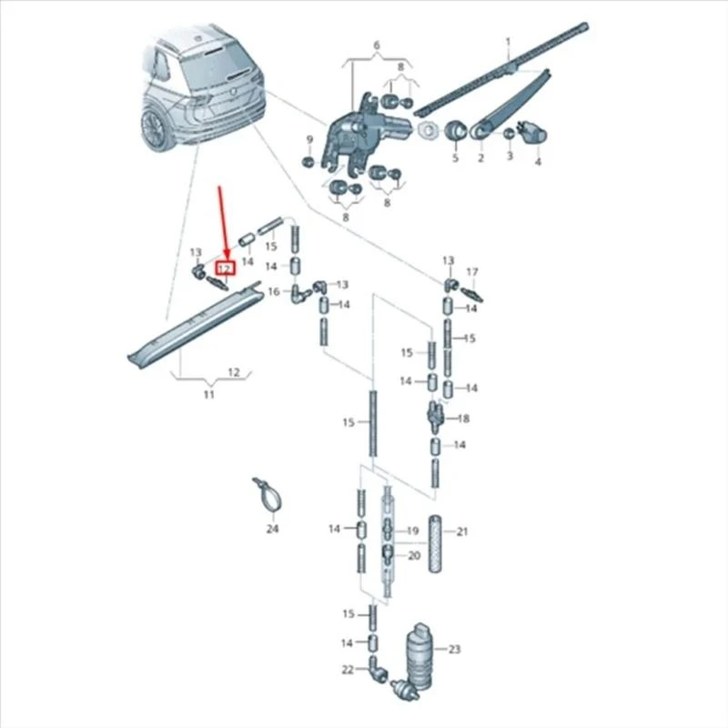 High Efficiency Rear Window Washer Nozzle Strong Rear Camera Cleaning Nozzle Easy Installation Upgrades for Vehicle 