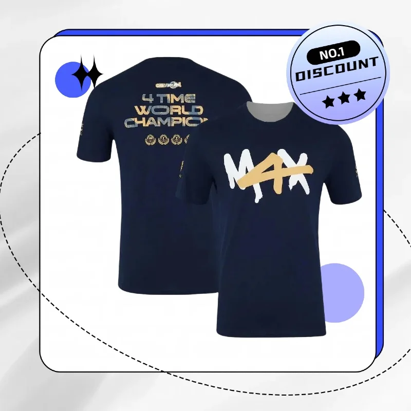 

2025 New Racing World Champion Max Verstappen Fans Shirts Men's and Women's Clothing Summer Breathable Sports Casual Moto