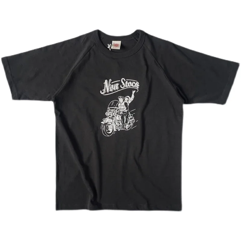 

Футболка с рукавами реглан Amekaji 2025, не в наличии, хлопковая футболка с круглым вырезом и короткими рукавами