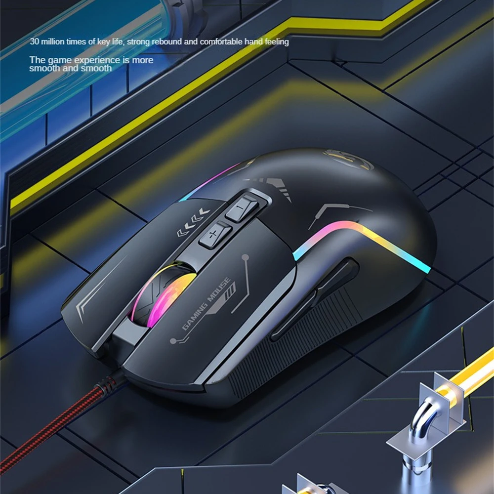 Gaming Mouse Colorful Lighting Effects Comfortable Feel Wired Mouse Built-in Driver Comes With Charging Glare Mouse Mouse Usb