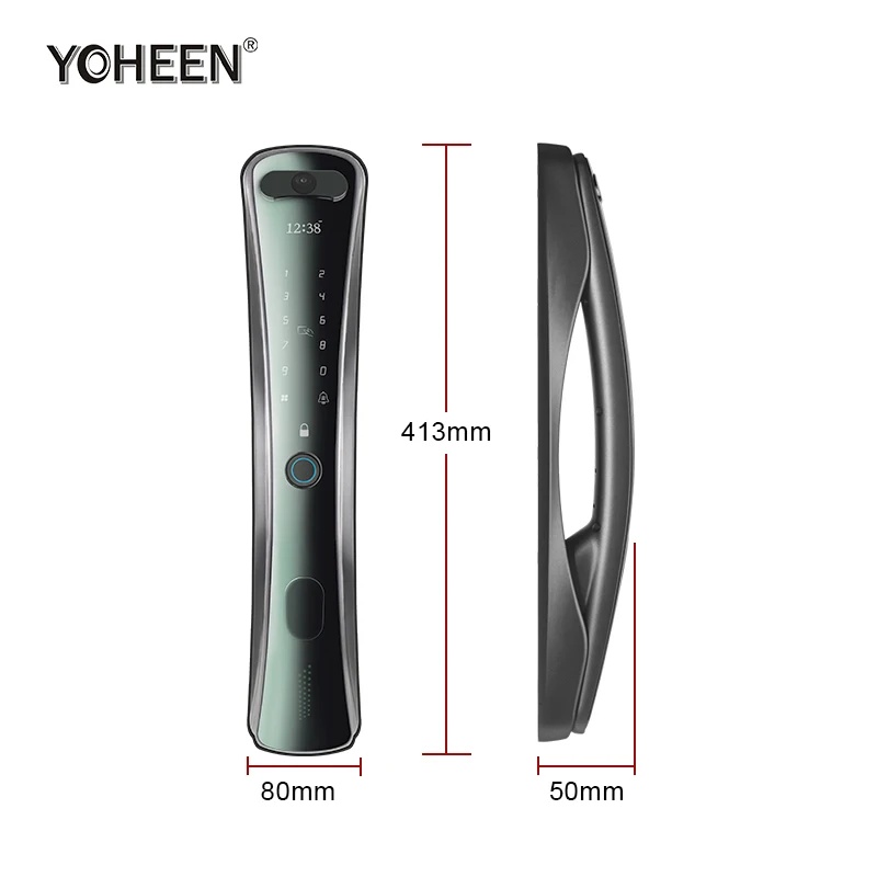 Porta de impressão digital inteligente eletrônica automática sem chave WiFi APP de segurança doméstica com câmera