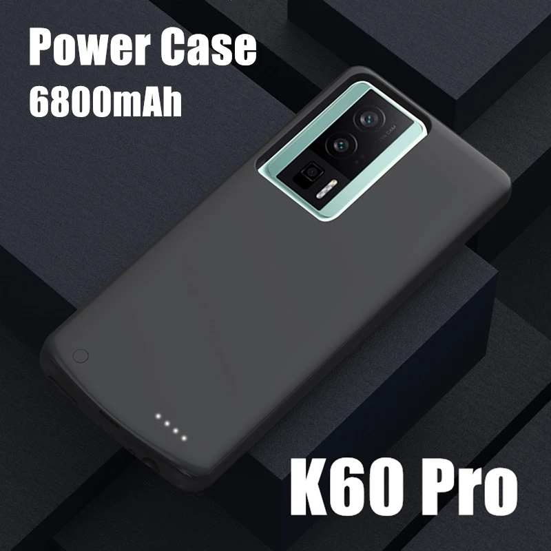 حافظة بطارية 6800Mah لهاتف شاومي ريدمي K60E حافظة هاتف ريدمي K60 برو باور بانك لبطارية شاومي ريدمي K60 حافظة شاحن