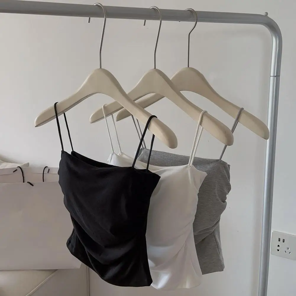 Women Vest Seamless Padded Pleated Solid Color Backless Elastic Summer Camis TankTop Lady Bottoming Inner Outer Wear Bra Top