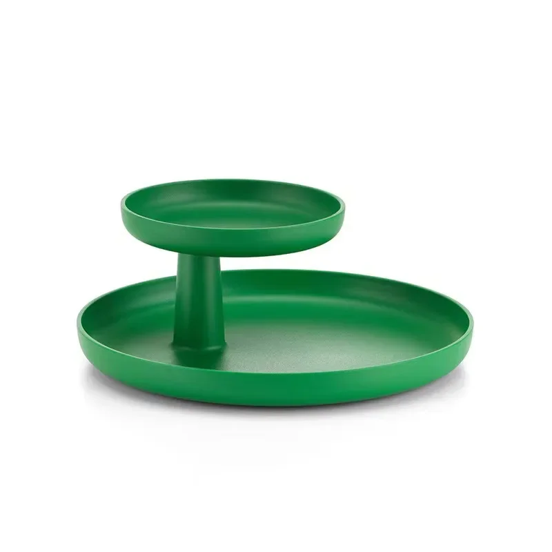 

Double-layer rotatable fruit plate, desktop creative fruit plate, design pearlescent dinner romantic tray