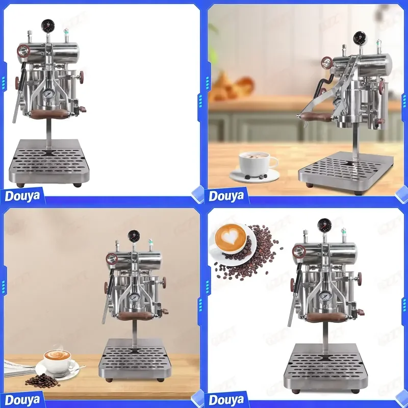 Electric Heating Dual Use 58MM Hand Press Variable Pressure Espresso Coffee Maker With 1.2L Water Boiler 800ml Steam