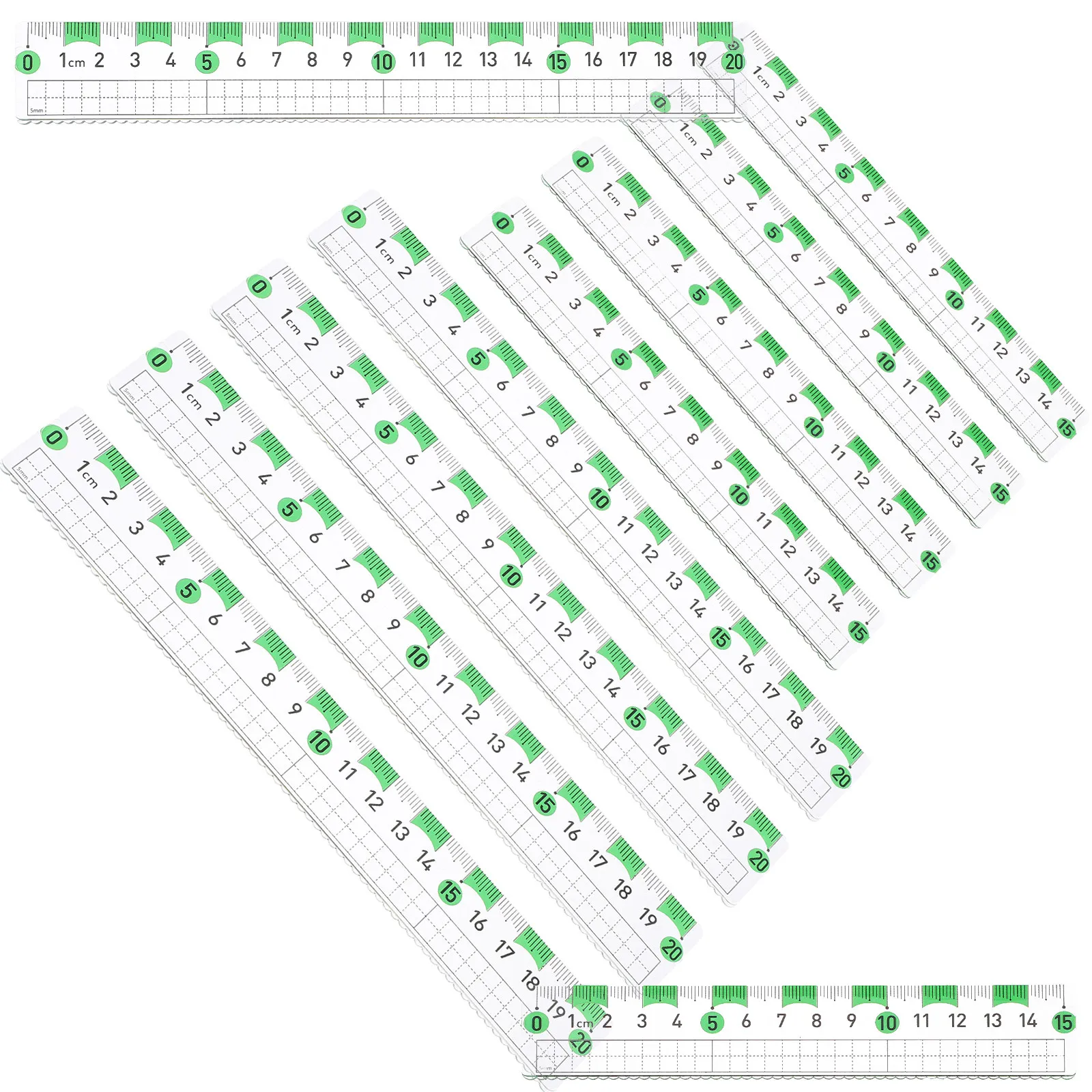 10Pcs Reading Color Block Straight Rulers Multi-Functional Portable Measuring Tool for Artists Engineers Architecture
