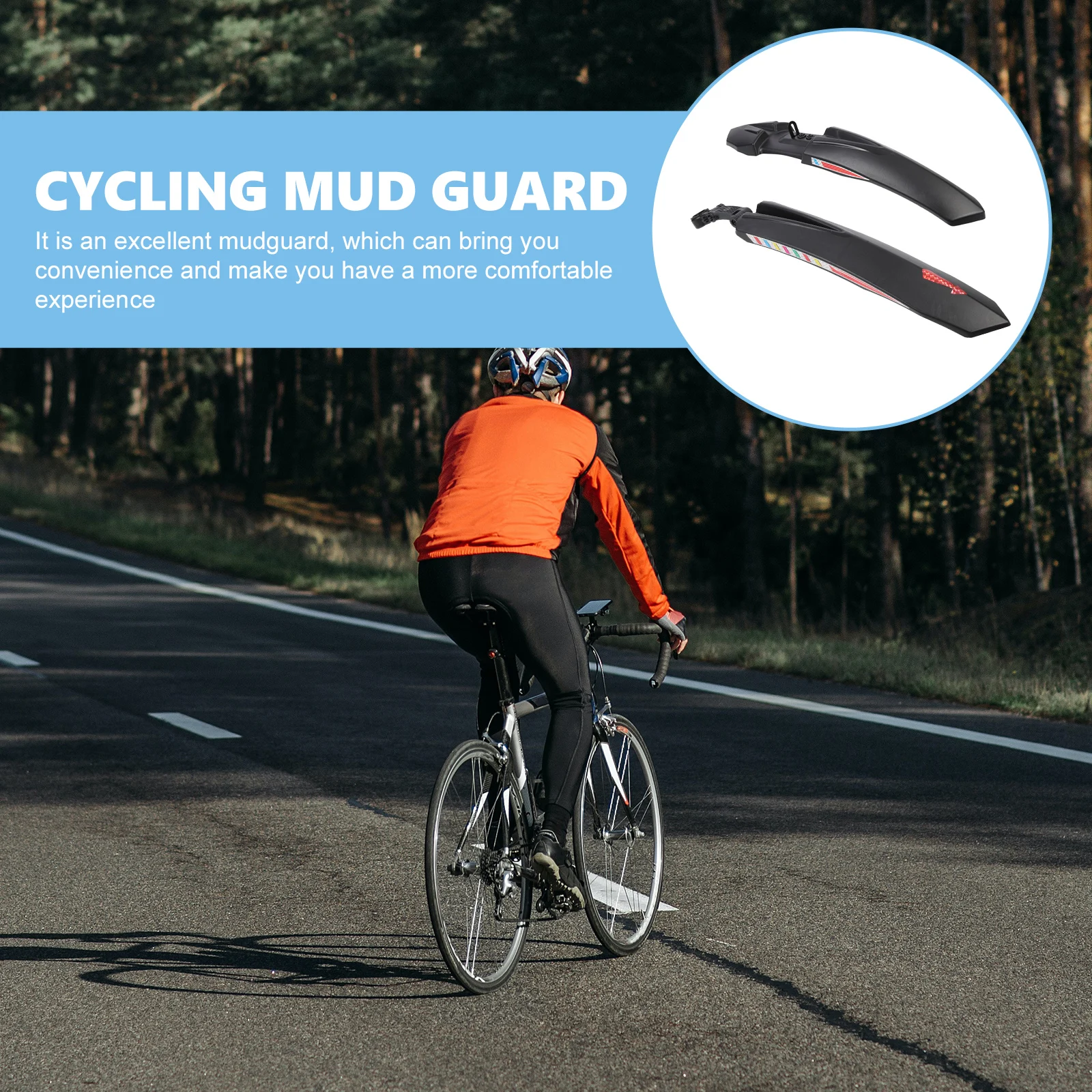 

1Pair Cycling Mud Guard Strong Lightweight Plastic Mudguard for Bicycle Dirt Protection Splash-Proof Bike Protective Mud Guard