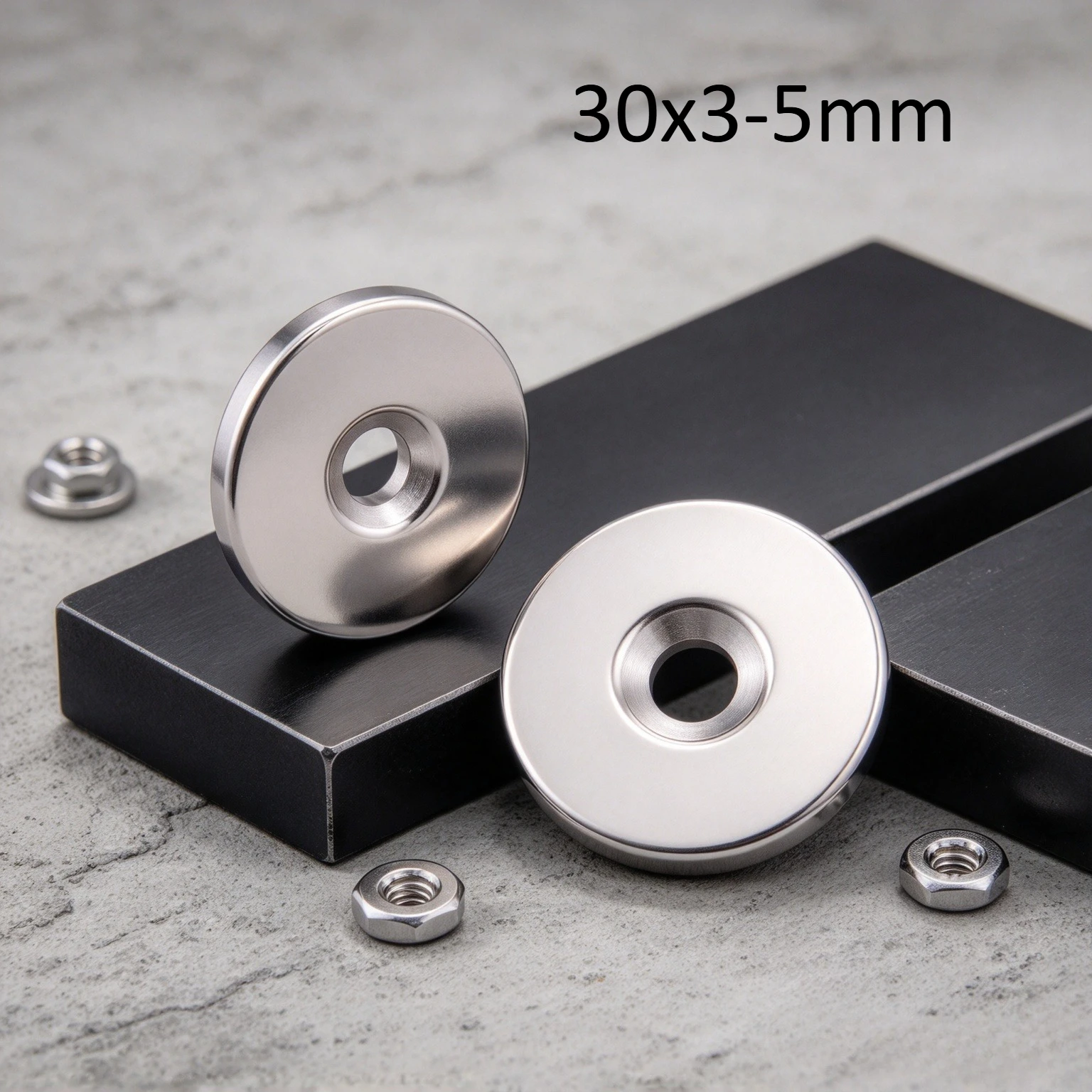 30x3-5mm Round Countersunk N35 Neodymium Magnet 30*3-5 mm, Hole 5mm Disc Magnet for Handmade Projects Industrial Office Fixing