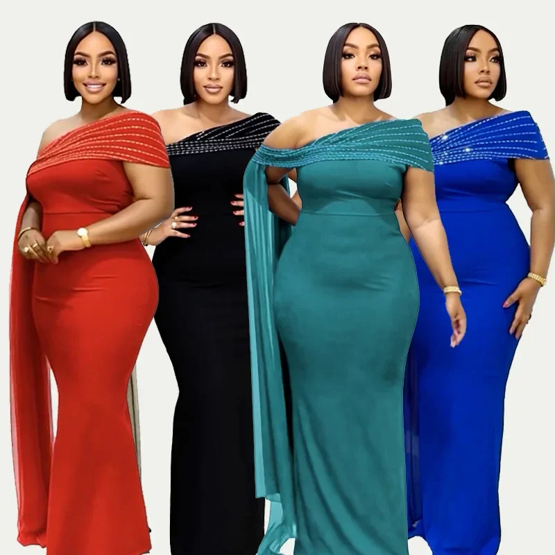 

Elegant Dashiki African Dresses for Women 2026 Spring Summer African Sleeveless Polyester Party Evening Long Bodycon Dresses