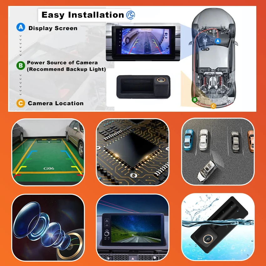 AHD سيارة الجذع مقبض الكاميرا ل Volkswagen العلبة MK3 2015 2016 2017 2018 2019 ليلة Visioin مقاوم للماء احتياطية كاميرا الرؤية الخلفية #5