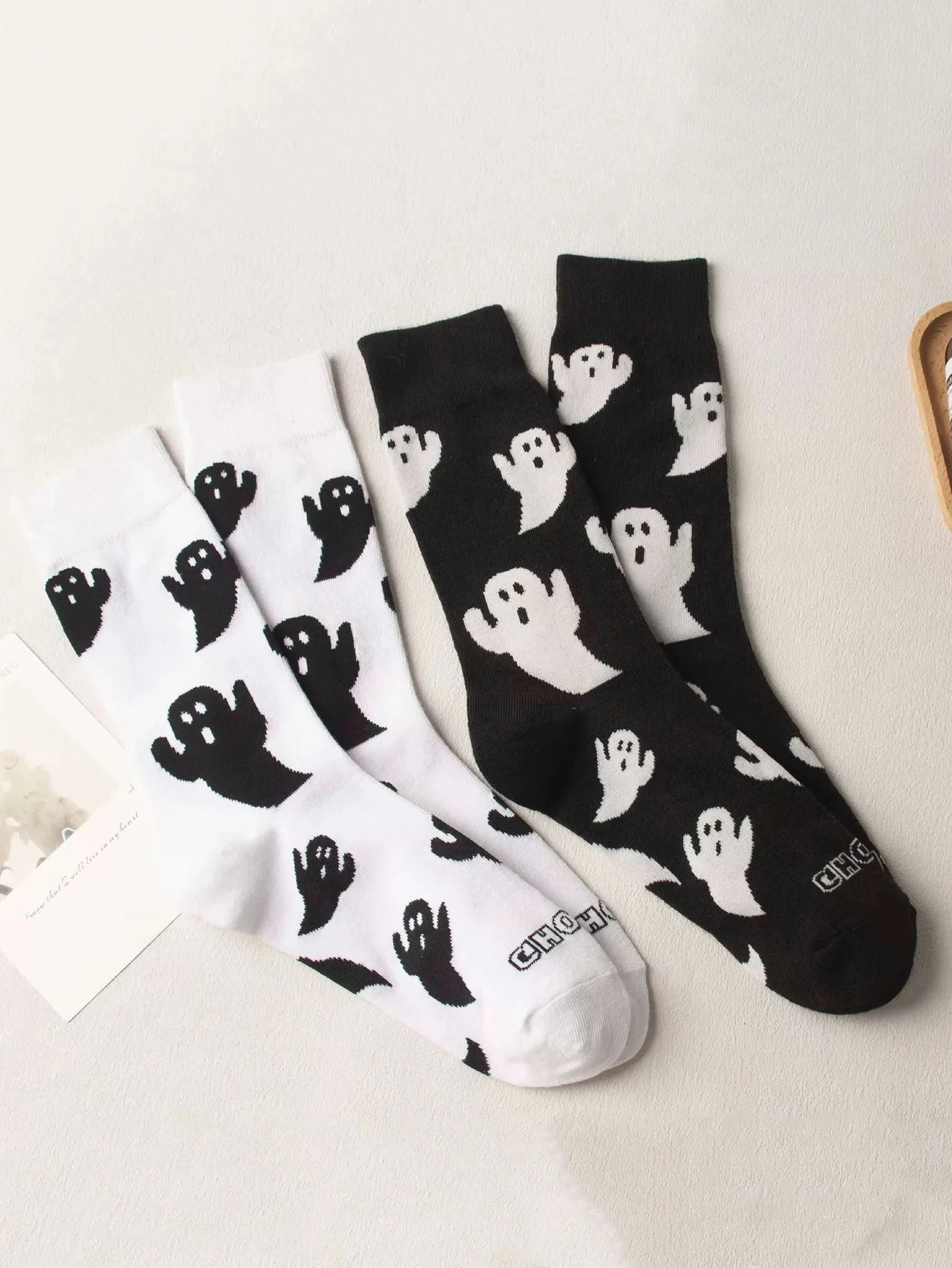 

Halloween Harajuku Characteristic Couple Socks Funny Cosplay Outdoor trend Couple Sock Ghost Print Men/Women's Middle Tube Socks