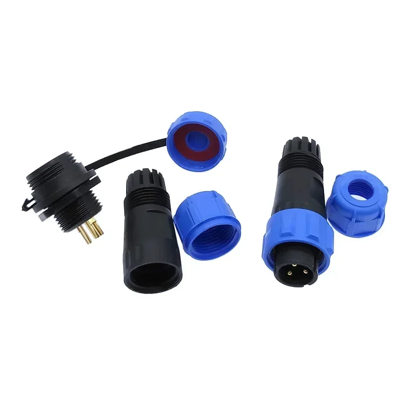 SP13/SP17/SP21 Waterproof Aviation Plug Male Female Connector 2/3/4/5/6/7/9 Pin Panel Mount Docking Aviation Plug Socket 2