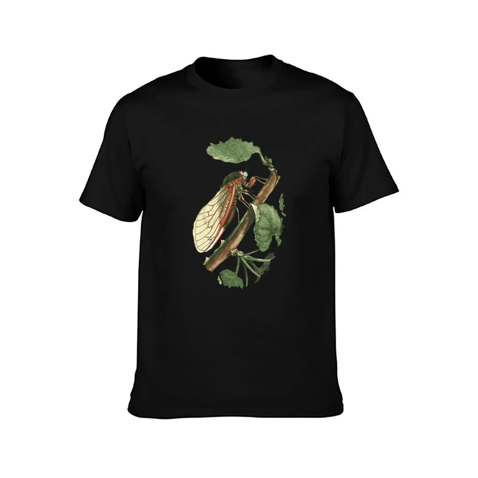 Cicada Illustration T-Shirt Casual Pattern Print Tee Shirt T-Shirt