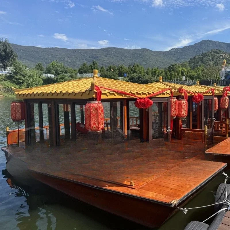 

Dining Water Cruise Scenic Area Boat Electric Antique Leisure Sightseeing Wooden