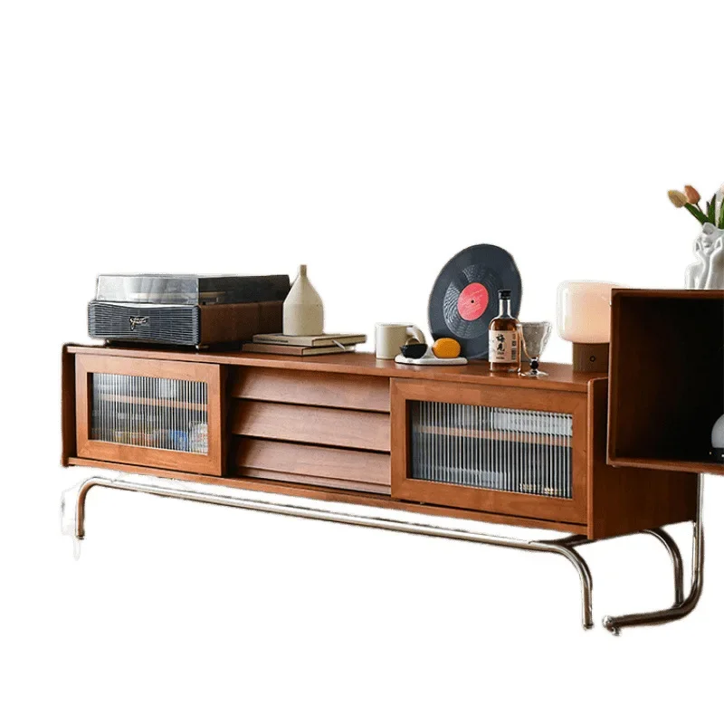 

Solid wood TV cabinet combination, home furnishing Nordic simple retro light luxury medieval locker