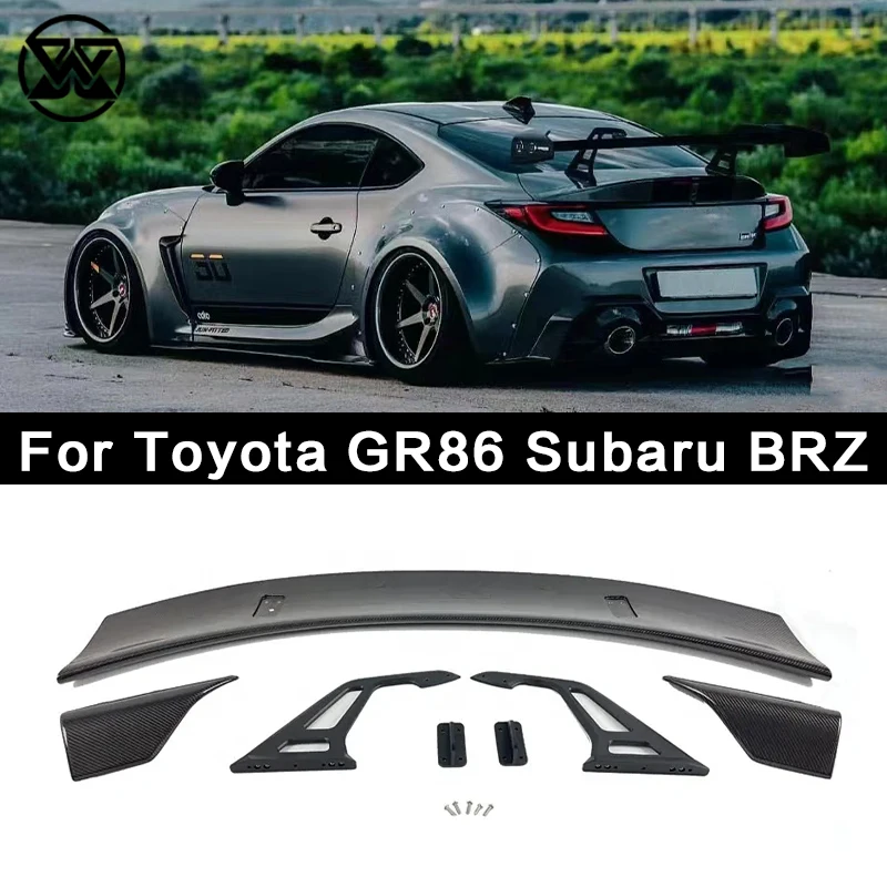 

For Toyota GR86 Subaru BRZ Carbon Fiber A Style Bracket Rear Trunk Lid GT Spoiler Wing Car Appearance Tail Fins Upgrade