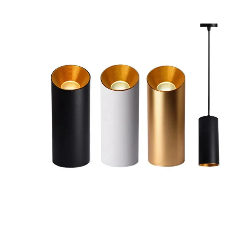 Surface Mounted Cylindrical LED COB Downlight Gold Reflector 7W 10W 12W 15W LED Ceiling Bulbs Lamp Spot Light LED Downlight