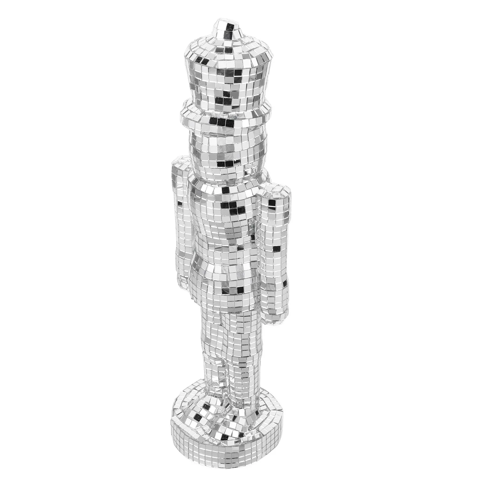 Glass Nutcracker Christmas Sculpture 34Cm Refined Holiday Table Centerpiece Artistic Xmas Living Room Decoration