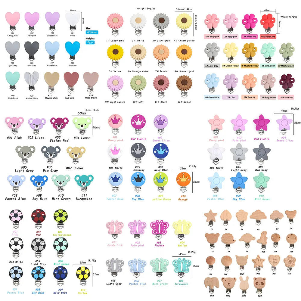 

10pcs Animal/Flower/Star/Heart Metal Silicone Clips Mixed DIY Bag Hat Chain Keychain Holder Clamps Jewelry Handmade Accessories
