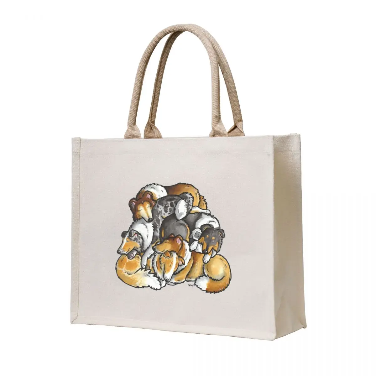 

Rough Collie - sleeping pile cartoon Tote Bag tote bags aesthetic Cloth bags tote bag university Shopper