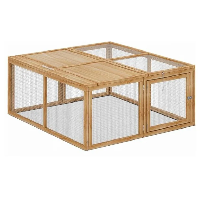 Solid wood folding chicken, running, duck, pigeon cage, net frame, indoor and outdoor cat and dog cage, chicken coop, nest room