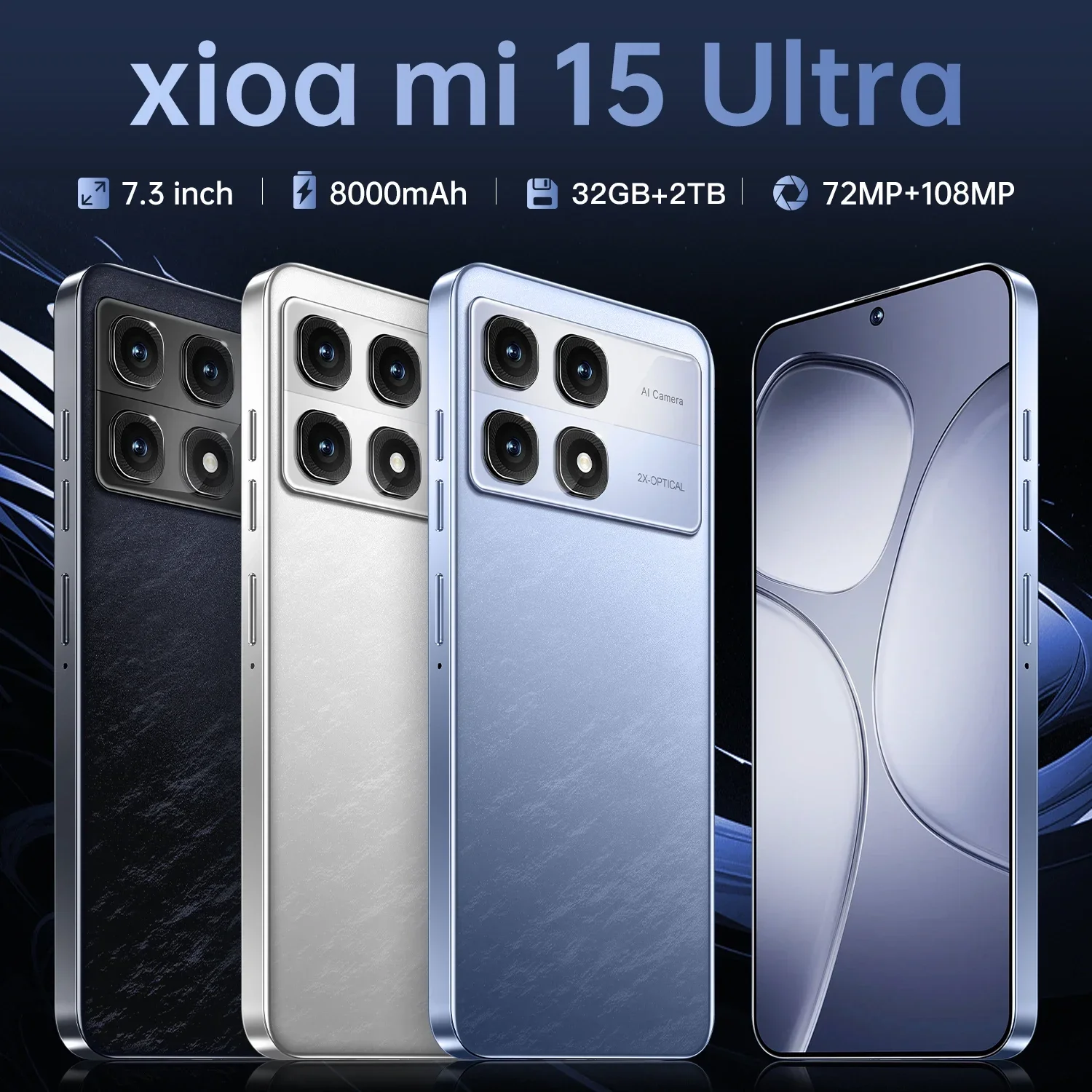 Original Xioa mi 15 Ultra 7.3 inch Cell Phones Deals 32GB+2TB 5G Smartphone Phone 8000mAh Global Version Mobile Unlocked Phone