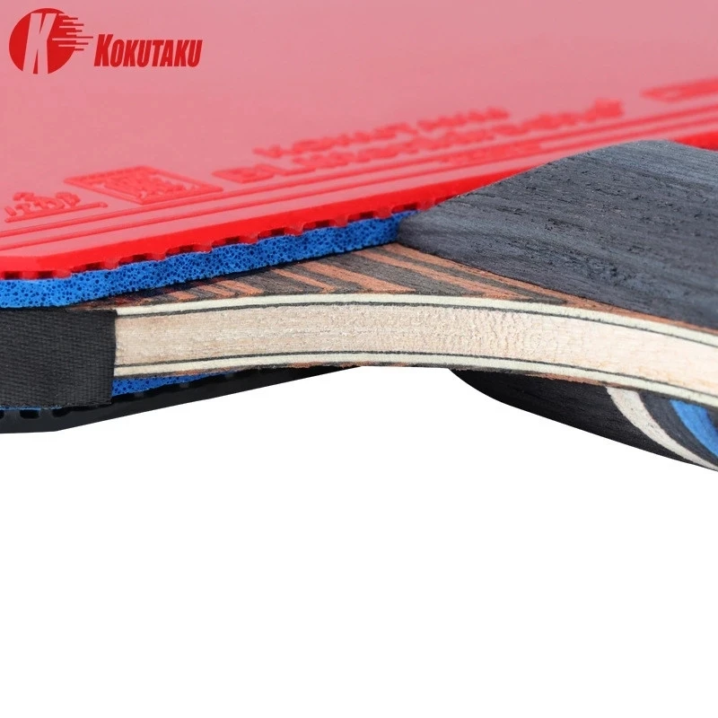 Kokutaku ittf profissional 4/5/6 estrela raquete de ping pong raquete de tênis de mesa carbono bat paddle conjunto espinhas em borracha com saco