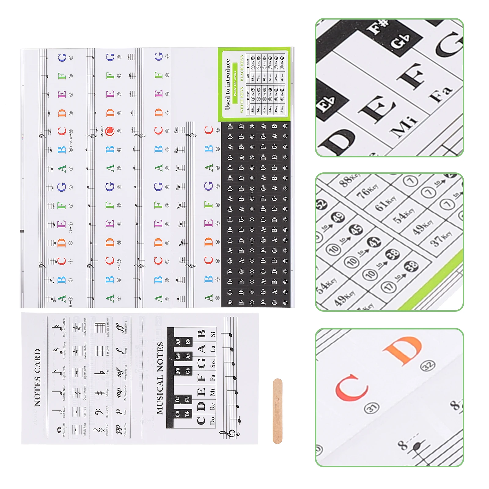 

Piano Stickers Keyboard for Kids Electronic Introductory Practical Beginner Decal Child Keyboards
