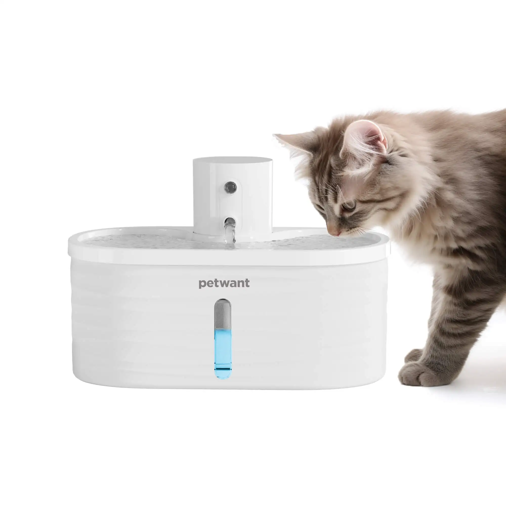 Cat Water Fountain 2.5L Wireless Rechargeable Battery Operated Infrared Sensor 3 Flow Modes BPA-Free Quiet Pump Pet Water Dispen