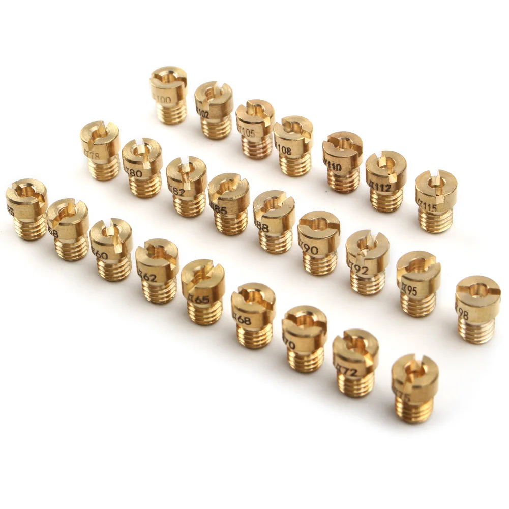 25Pcs Motorcycle M5 Carburetor Nozzles Main Jet #55-115 For Dellorto Carburetor PHBG SHA 5mm Main Jet Set nozzles