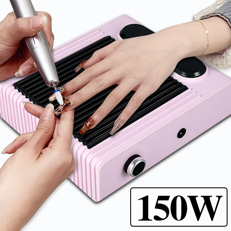 

150W Nail Dust Collector Adjustable Suction Powerul Nail Dust Vacuum Cleaner Extractor Fan With Reusable Filter Manicure Machine