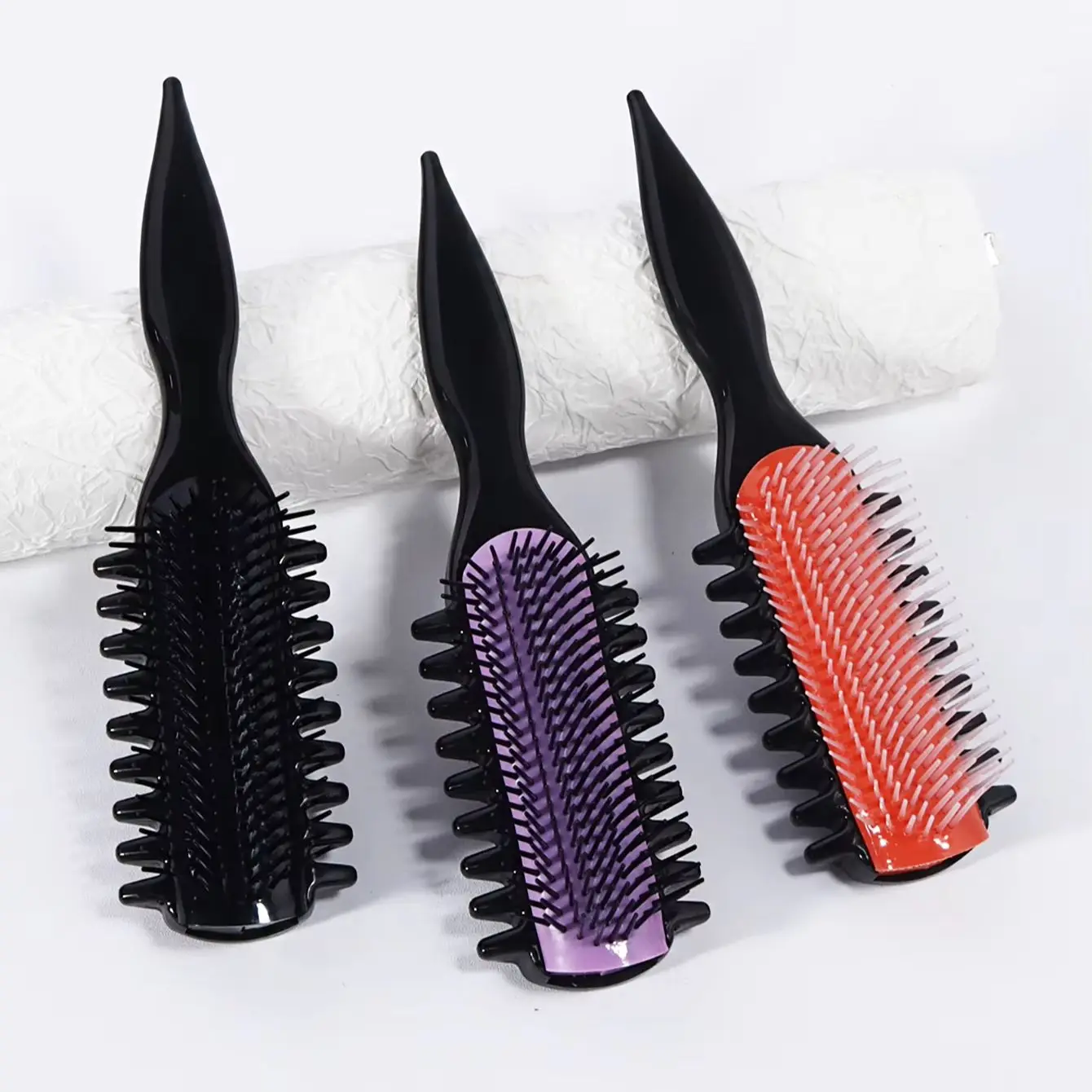 Multi tooth nine row nylon comb, curling comb, nylon bristles, anti-static and heat-resistant, special for real hair wigs image 3