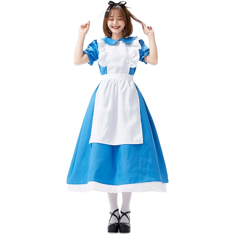 Halloween Costume Fairy Tale Costume Alice Maid Costume Stage Costume For Drama Performance Game Costume