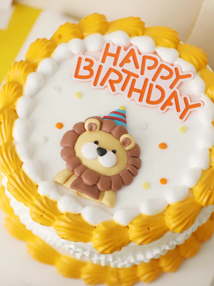 Birthday Cake Decoration Cartoon Leo Baby Lion Cake Topper Kids Balloon Safari Birthday Supplies Animal Cake Topper Kids Favors