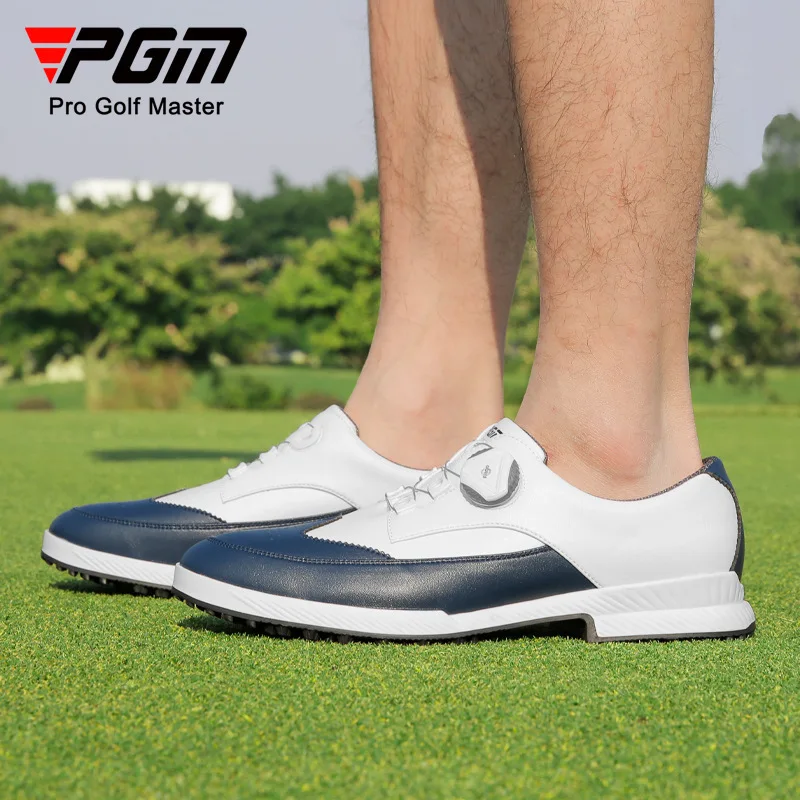 Sapatos de golfe masculinos pgm, tênis esportivos casuais, cadarços de microfibra, à prova d'água, antiderrapante xz257, atacado