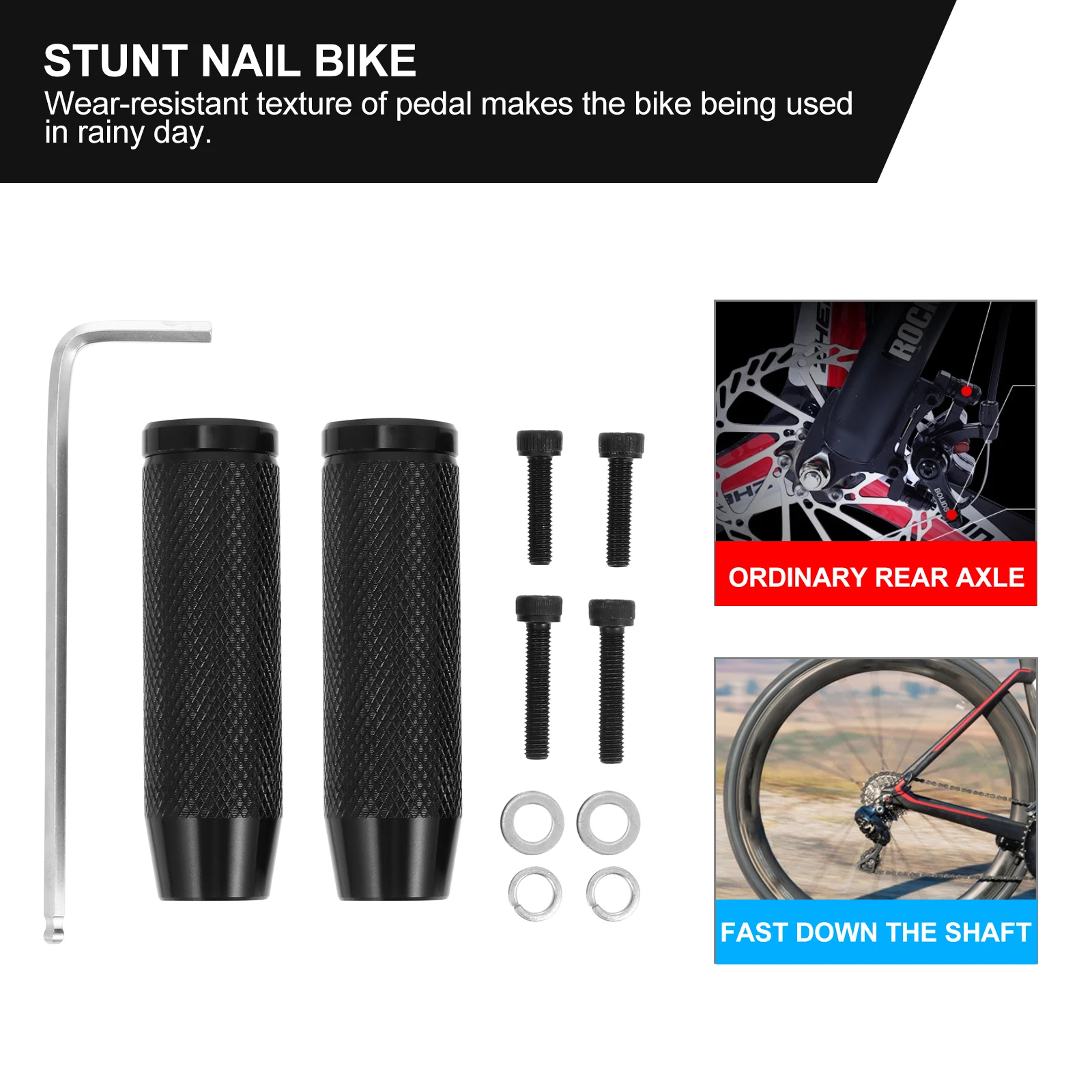 

Bicycle Pedals Bike Accessories Bicycles Rear Indoor Axle Pegs Aluminum Alloy