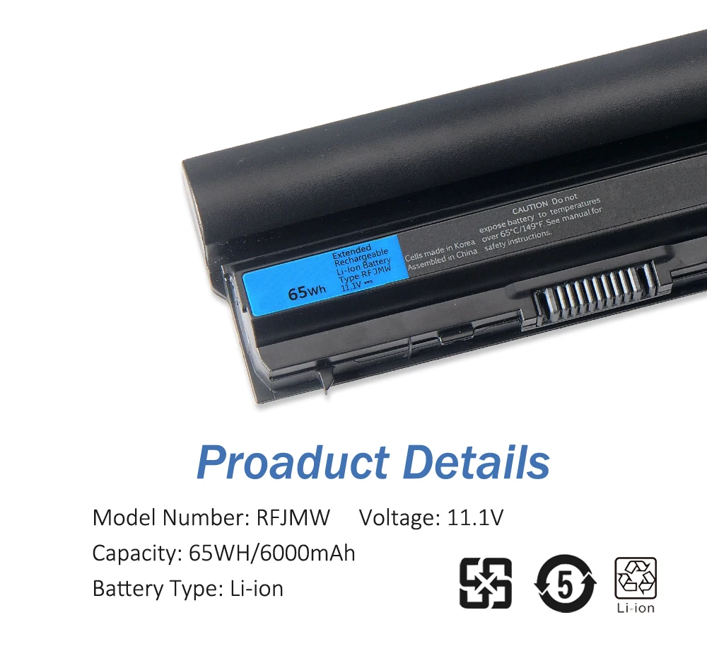 ETESBAY 6 /3 Cells RFJMW 7FF1K Laptop Battery For DELL Latitude E6320 E6330 E6220 E6230 E6120 Series FRR0G KJ321 K4CP5 J79X4